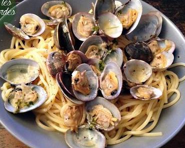 Palourdes, crème safranée et spaghetti