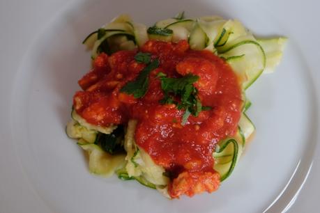 Bolognaise végétalienne et ses tagliatelles de courgettes