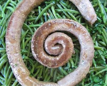 Saucisse de Toulouse confite & haricots verts persillés
