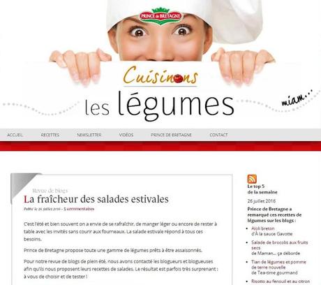 «Revue de blogs» pour des salades estivales à base de légumes sur «Cuisinons les légumes – Prince de Bretagne»!…