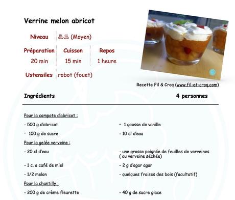 Vite, de la fraicheur avec mes verrines melon abricot verveine!  ♨♨