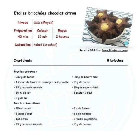 Étoiles briochées chocolat citron ♨♨