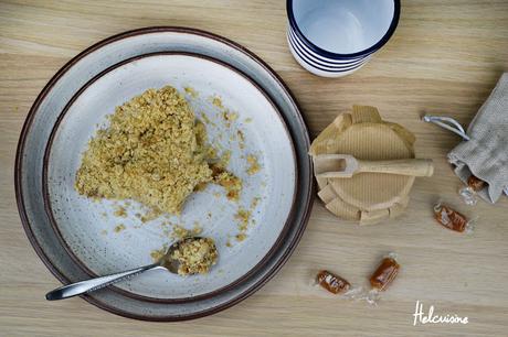 Crumble pommes et confiture de lait au beurre salé