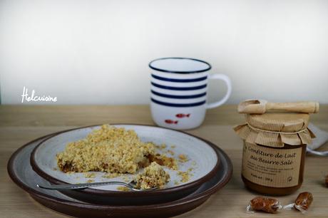 Crumble pommes et confiture de lait au beurre salé