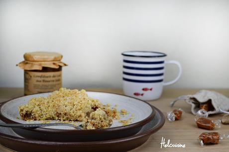 Crumble pommes et confiture de lait au beurre salé