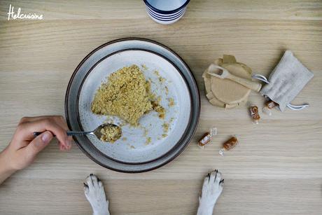 Crumble pommes et confiture de lait au beurre salé