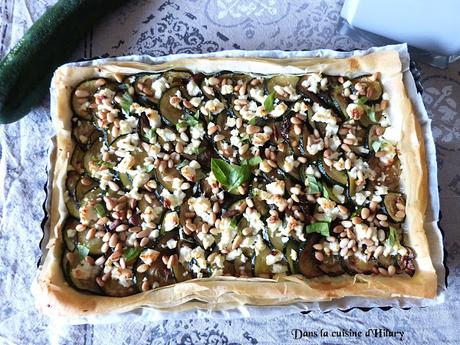 Tarte fine courgette, feta et pignons de pin / Zucchini, feta and pine nuts pie