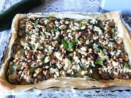 Tarte fine courgette, feta et pignons de pin / Zucchini, feta and pine nuts pie