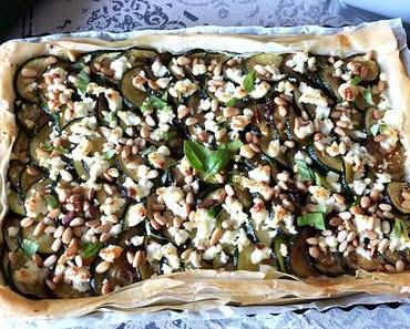 Tarte fine courgette, feta et pignons de pin / Zucchini, feta and pine nuts pie