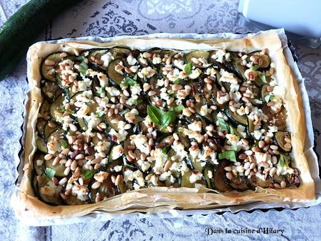 Tarte fine courgette, feta et pignons de pin / Zucchini, feta and pine nuts pie