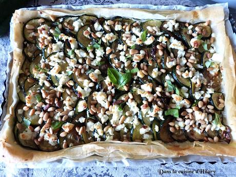 Tarte fine courgette, feta et pignons de pin / Zucchini, feta and pine nuts pie