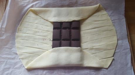 Tresse feuilletée au chocolat noix de coco