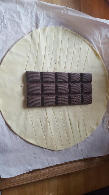 Tresse feuilletée au chocolat noix de coco