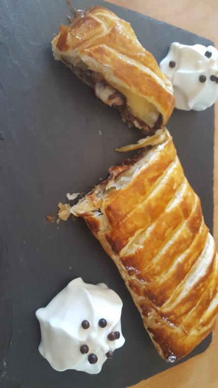 Tresse feuilletée au chocolat noix de coco