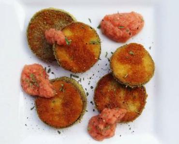 Aubergine panée et coulis de tomate glacé à l’estragon