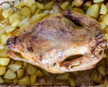 Poulet rôti et ses pommes de terre