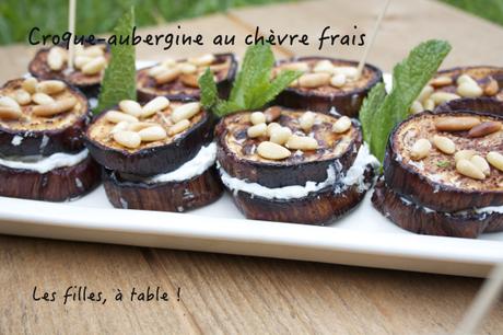 Croque-aubergine au chèvre frais