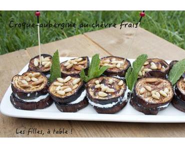 Croque-aubergine au chèvre frais