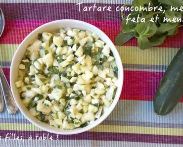 Tartare de concombre, melon, feta et menthe