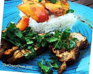 Filet mignon express aux nectarines rôties et au romarin