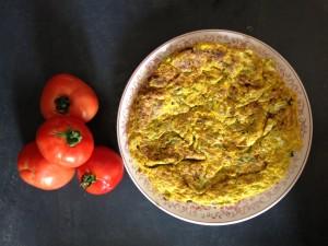 Omelette aux courgettes et retour à la maison