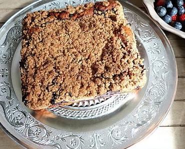 New-York style crumb cake aux myrtilles / New-York style blueberry crumb cake