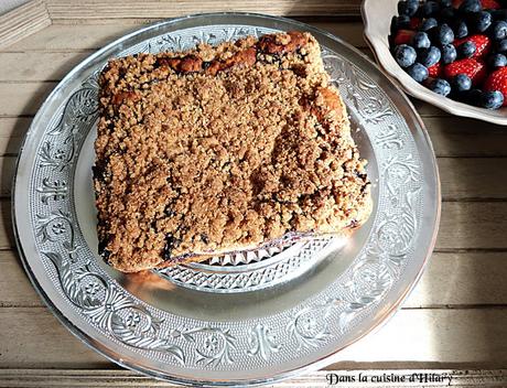 New-York style crumb cake aux myrtilles / New-York style blueberry crumb cake
