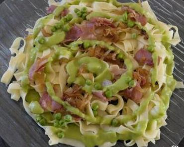 Tagliatelles à la crème de petits pois