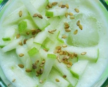 Boisson fraîche de courge verte et pomme Granny aux graines de sésame doré