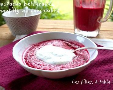 Gaspacho de betterave, chantilly au concombre