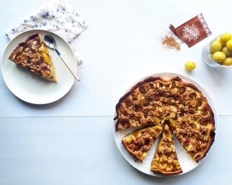 Tarte aux mirabelles et amandes