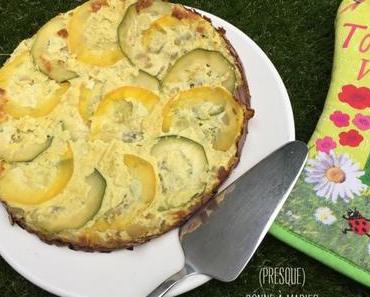 Quiche renversée aux courgettes, à l’estragon et au curry