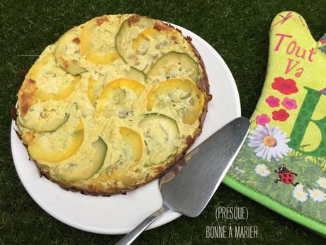 Quiche renversée aux courgettes, à l’estragon et au curry