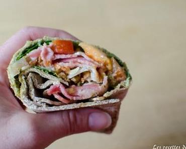 Wraps pesto, bacon, parmesan