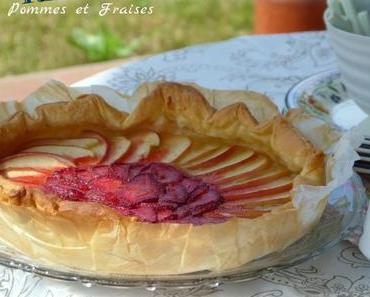 " Miam " tarte aux pommes et aux fraises