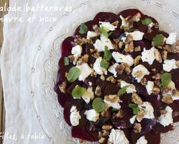 Salade de betteraves, chèvre et noix