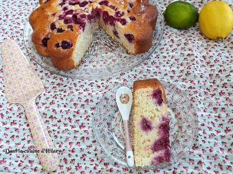 Gâteau fondant citron, citron vert et framboises / Raspberies, lemon and lime soft cake