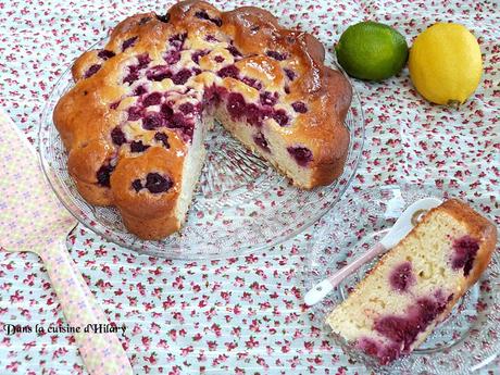 Gâteau fondant citron, citron vert et framboises / Raspberies, lemon and lime soft cake