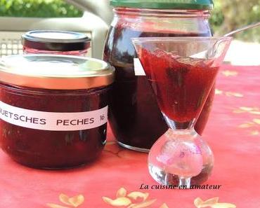 Confiture de quetsches et pêches