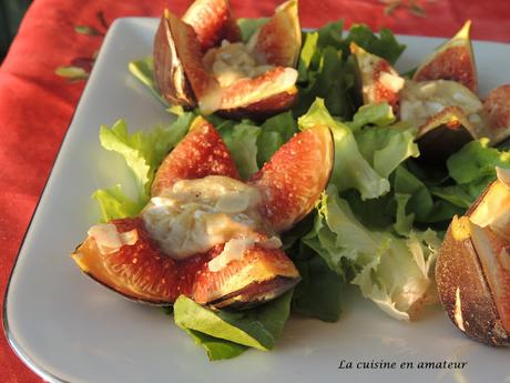 Figues au Rocamadour chaud et miel