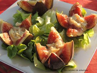 Figues au Rocamadour chaud et miel