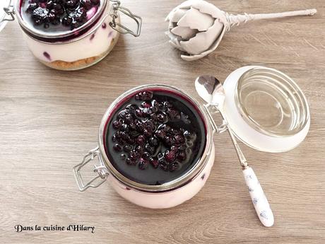 Cheesecake aux myrtilles en verrines et sans cuisson / Blueberry no bake cheesecake