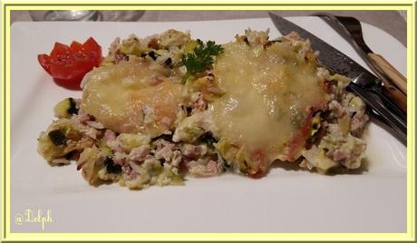 Gratin de Courgettes râpées au Jambon 