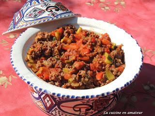 tajone de viande hachée et épices