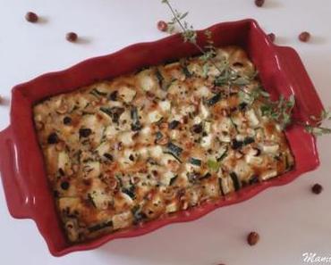 Clafoutis aux courgettes, noisettes et fromage de chèvre