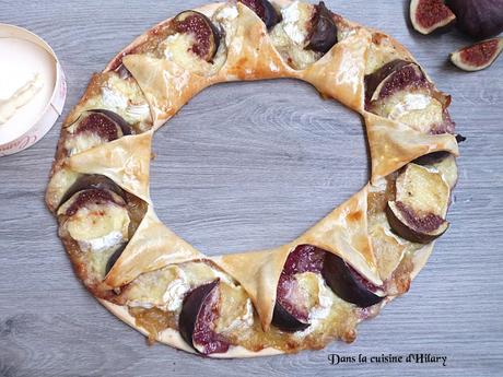 Tarte couronne d'automne au camembert, confit d'oignon et figues / Crown tart with figs, camembert and onion confit