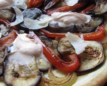 Tarte Tatin aubergine et poivron, crème au paprika. [Battle Food #45]