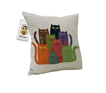 Taie D'Oreiller Décoration De Maison Carré Imprimé Coussin Case Chat