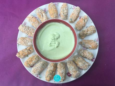 Fingers de saumon et crème d'avocat ♨