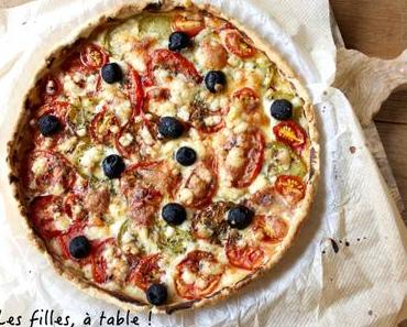 Tarte tomates, poivrons et mozzarella